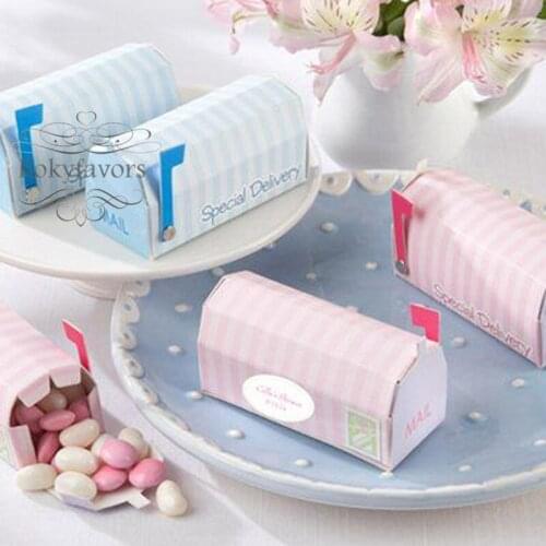 70PCS Speical Delivery Mailbox Baby Shower Party Favors Birthday Candy Boxes Holder Bridal Shower Wedding Sweet Package Ideas