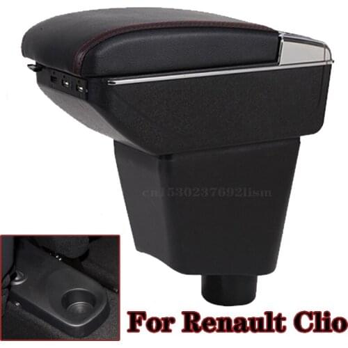 For Renault Clio 4/Clio 2 Armrest Car Central Storage Box Cup Holder Arm Rest Interior Car-styling Decoration Accessories