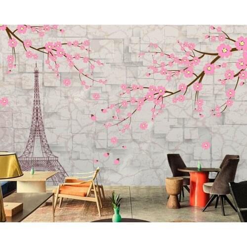 Custom wallpaper mural flowers,Vintage European plum,3D for living room bedroom TV restaurants backdrop embossed wallpaper