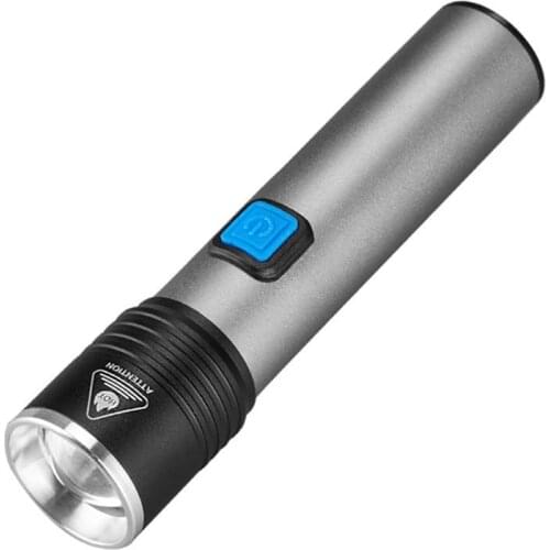 Mini Portable Telescopic Zoom Outdoor LED Flashlight Bright Multifunction Waterproof USB Rechargeable Torch Camping