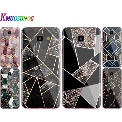 Transparent Cover Marble Geometric For Samsung Galaxy J8 J7 J6 J5 J4 J3 J2 Duo Prime Plus Core 2018 Phone Case