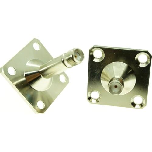 SMA To SMA Connector Socket SMA Female Jack To SMA Female Plug Lengthen 4 Hole Flange Panel Nickel Brass RF Coaxial Adapter