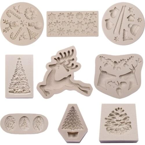 CHUANGGE Animal series Liquid Candle Silicone DIY Fudge Cake Christmas Baking Mold Silicone Mold Christmas handmade