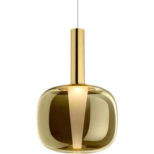 Nordic postmodern bedroom designer gold glass Nordic creative bedside glass restaurant cafe small pendant lights