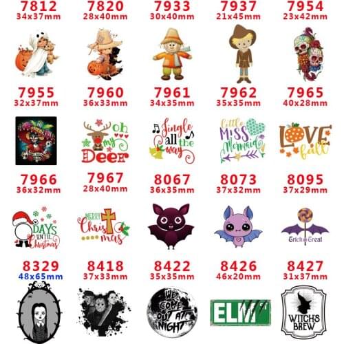 DIY Craft Supplies Halloween character printed flat back planar resins 30 pieces PR7812