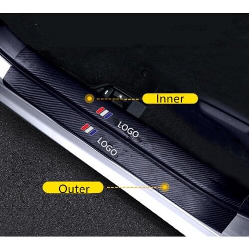 Carbon Fibre Interior Door Sill Trim Protecive Sticker For Toyota Corolla Camry 2014 15 16 17 18 CAB317