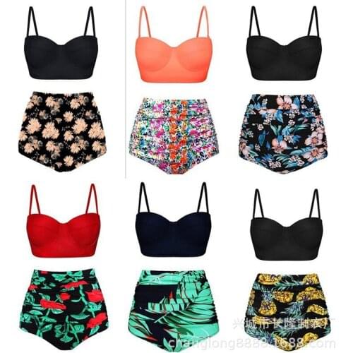 Sexy Print Swimwear Women two Piece Swimsuit 2021 New Female Push Up Bikini Set Beach Bathing Suit Bikini