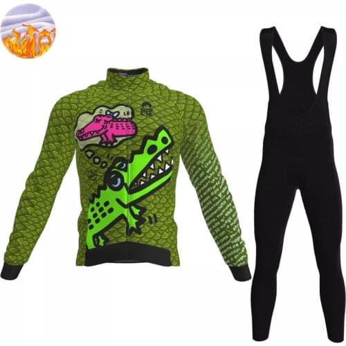 2021 Winter Fleece Cycling Jersey Set Slopline Bicycle Clothes Wear Ropa Ciclismo Racing Bicycle Thermal Clothing Cycling Set