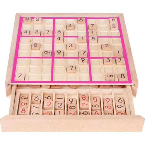 1 Set Sudoku Educational Multi-function Wooden Desktop Games Sudoku for Gift