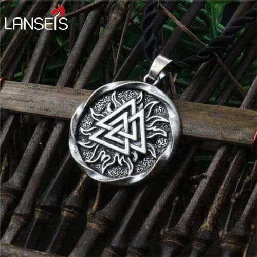 1pcs The Valknut Viking Pendant Viking Necklace Scandinavian Norse Viking Jewelry Norway men necklace
