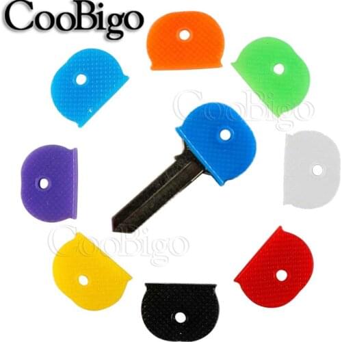 10pcs Bright Colors Hollow Mixed Color Rubber Soft Keys Locks Cap Key Covers Topper Keyring Elastic Case Round Soft Silicone