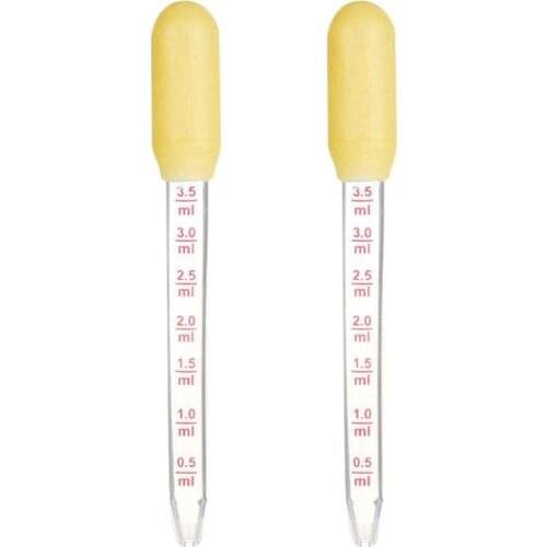 2pcs Baby Pipette Liquid Food Dropper Safe PP Medicines Dropper Device (Yellow)