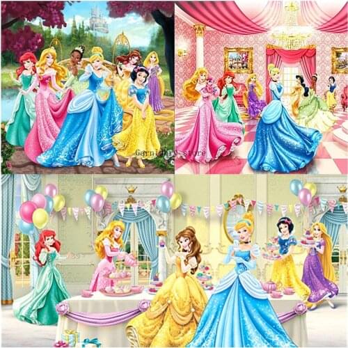 5D DIY Diamond Painting Disney Princess Diamond Mosaic Cross Stitch Kits Embroidery Home Decor Art