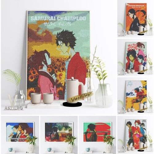 Samurai Champloo Anime Poster Japanese Manga Character Print Art Canvas Painting Modern Kids Room Wall Art Home Decor Fans Gift