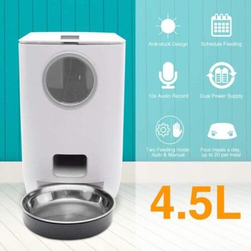 4.5L Large Capacity Pet Dog Cat Automatic Feeder Detachable Dog Cat Food Feeding Dispenser Device For Cats Dogs Pet Supply