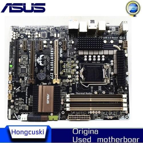 No protective cover For Asus SABERTOOTH Z77 Desktop Motherboard LGA 1155 DDR3 32GB USB3.0 CPU Z77 motherboard
