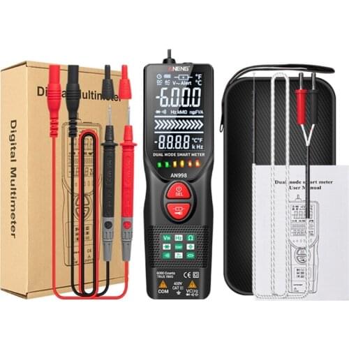 Digital Multimeter 6000 Counts Auto-Ranging Voltage Tester Meter with Ohm Volt Amp Capacitance Temperature Frequency