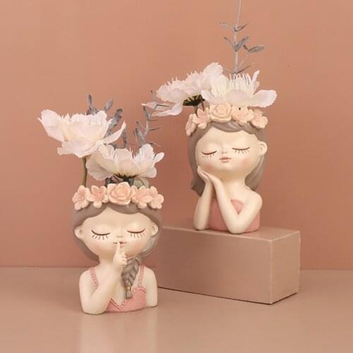 Fairy Flower Planter Resin Flower Pot Lovely Fairy Shape Fantastic Home Office Decor Craft Desktop Ornaments Flower Pot Home