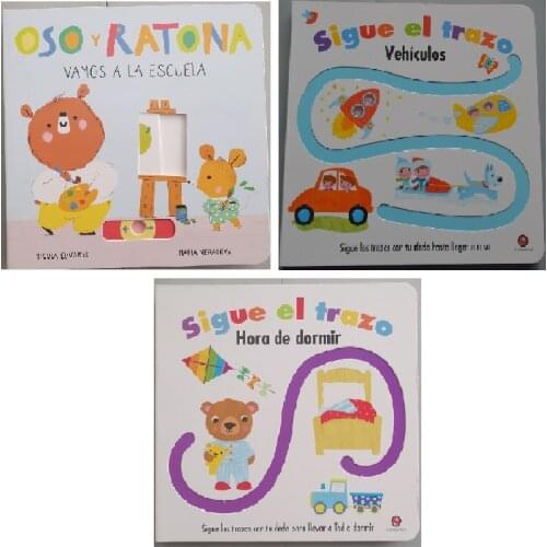 Parent Child Kids Toddler Baby Spanish Book Early Education Enlightenment Cute Story Toy 3D Cardboard Reading Libros Book Age 1