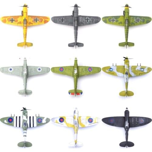 22cm 4D Diy Toys Fighter Assemble Blocks Building Model Airplane Military Model Arms WW2 Germany BF109 UK Hurricane Fighter