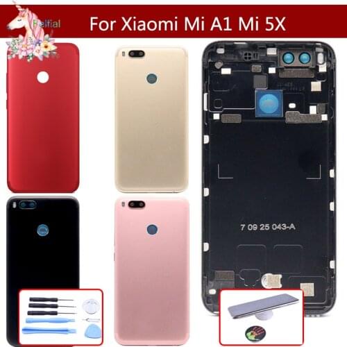 10pcs/lot For Xiaomi Mi A1 Battery Cover Rear Door Back Housing Case For Xiaomi Mi 5X Battery Cover With Power Volume Button