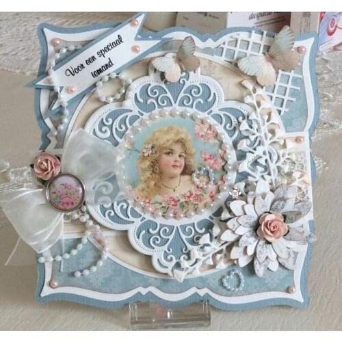 Mmao Crafts Metal Steel Cutting Dies New Lace oval round frame Stencil For DIY Scrapbooking Paper/photo Cards Embossing Dies