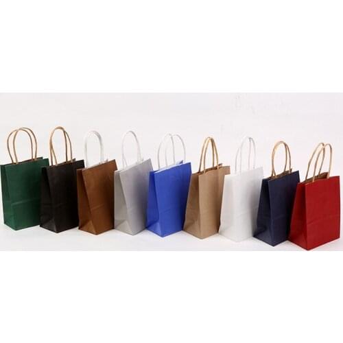 2pcs Multi-color Paper Bag With Handles DIY Multifunction Festival Gift Bag Wedding Party Gift Kraft Paper Bags