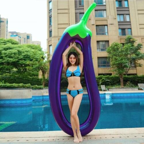 Inflatable eggplant floating exhaust eggplant water bed thickened PVC solid wear-resistant multi-air bag separately inflatable