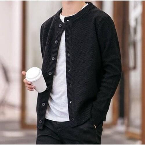 2021 boys' new pineapple cardigan sweater mens Korean Trend sweater versatile slim and handsome thin coat