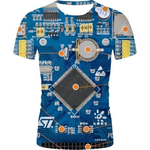 New mens circuit board t-shirts 3D printed graphic T-shirts Novelty T shirt Summer breathable shirt Mens clothes Streetwear tops