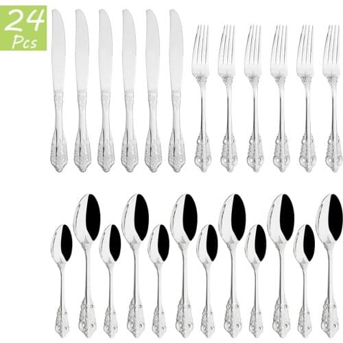 Knife Fork Coffee Spoon Dinnerware Set Western Cutlery Set 304 Stainless Steel Dinner Silverware Set Party Kitchen Tableware Set