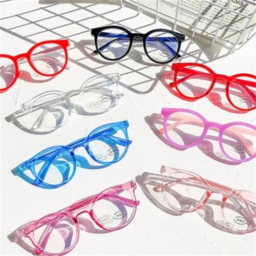 Children Optical Glasses Safe Eyeglasses Plain Mirror Silicone Anti-blue Light Goggles Eyewear Frame Round Glass Frame