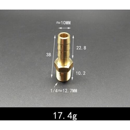 Especially Thick DN8 1/4" BSP Male x 10mm Hose Barb Tail Brass Coupling Joint Pipe Fitting Water Gas