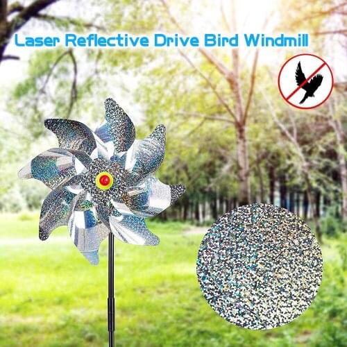 Bird Repellent Windmill Laser Reflective Childrens Toy Balcony Garden Outdoor Bird Guard Farmland Bird Catching Bird Scarer P8