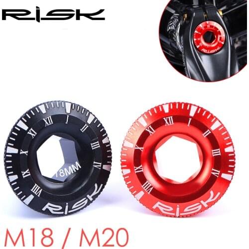 RISK MTB M18/M20 Crank Arm Bolts Bicycle Crankset Screw Cap Cover Aluminum Alloy Bike Crank Arm Fixing Bolt Bracket Cap
