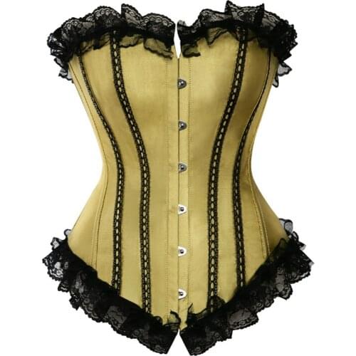 Sexy Women Steampunk Clothing Gothic Plus Size Bustier Lace Up Boned Overbust Corset Waist Cincher Body Shaper Corselet S-6XL