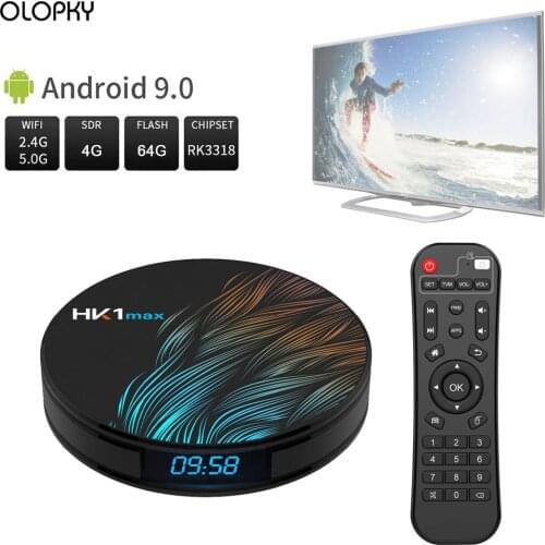 HK1MAX Smart TV Box RK3318 Quad-Core 2.4G/5G Android 9.0 Wifi BT 4.0 4K Media Player 1080P Full HD HK1 Max Android Set-Top Box