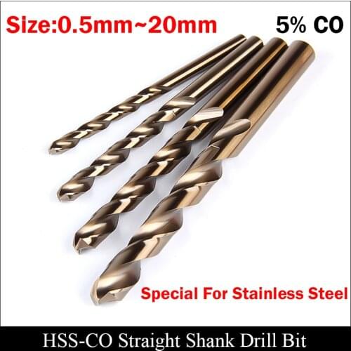 6.1mm 6.2mm 6.3mm 6.4mm 6.5mm Stainless Steel High Speed Steel Cobalt HSS CO HSS-CO Fully Ground Straight Shank Twist Drill Bit