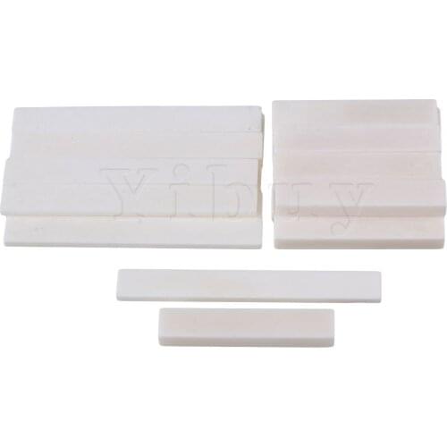 Yibuy 10 x Acoustic Guitar Classical Guitar Blank Bone Nut and Bridge Saddle White