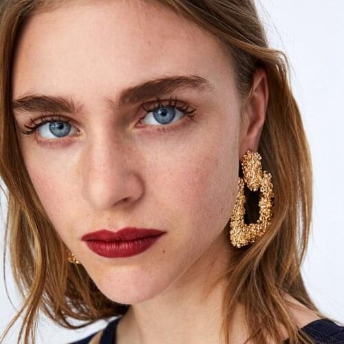 Gold Za Earrings Alloy Geometric Earrings Female 2019 Dangle Earring For Women Drop Earring Jewelry Oorbellen Pendientes Aretes