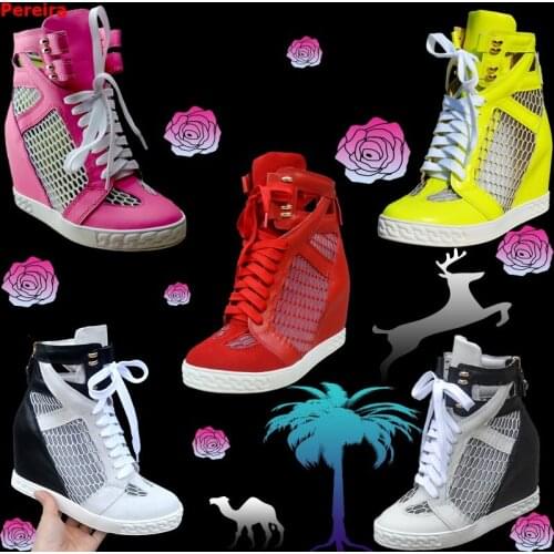 Summer spell net lace up within 8CM, all-match foreign trade large size womens shoes high-heeled hollow shoes frosted