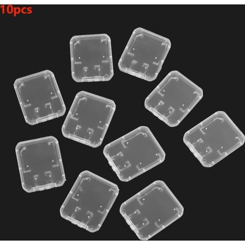10PCS/Lot Carry Storage Box for SD Card Transparent Case Holder Box Storage for Standard SD SDHC TF Memory Card Case