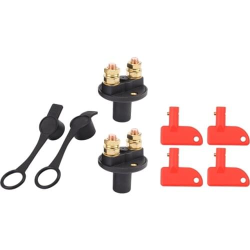 2 Pack 12V/24V Automotive Battery Isolator Disconnector Cut OFF Power Kill Switch Emergency Off Switch