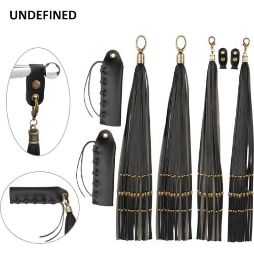 22 25mm Skull Rivet Handle Grips Clutch Brake Lever PU Leather Covers Tassel Fringed for Harley Indian Chief Cafe Racer Bobber