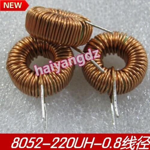 3pcs/20mm 220UH 5A 0.8 Line Annular inductance 8052 Blue green ring Magnetic ring inductors