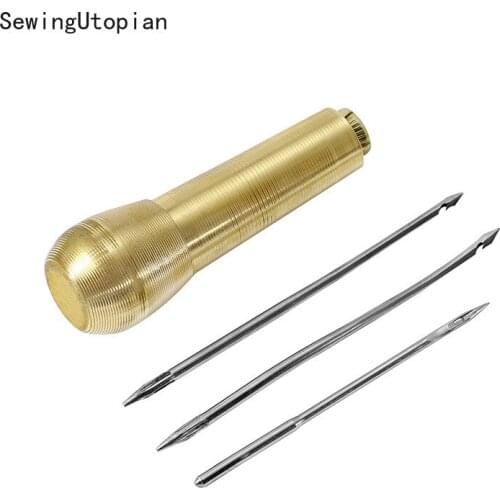 4Pcs/Lot Upholstery Canvas Leather Tent Shoes Sewing Awl Taper Repairing Tool Sets Hand Stitching Leathercraft Needle Kit