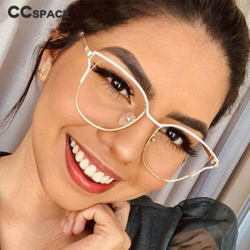 45887 Cat Eye Metal Half-Frame Women Optical Fashion Computer Glasses