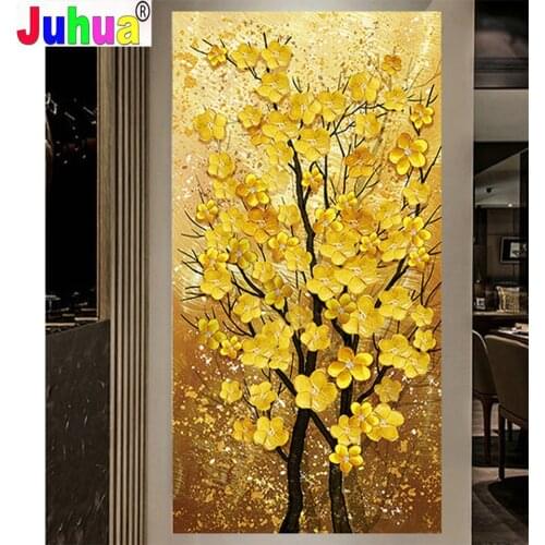Diamond Painting Gold Tree pattern Drill Square Round 5D DIY Diamond Embroidery money Flower large Entrance Wall Decor k790
