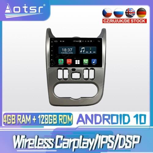 Android 10 PX6 128G For RENAULT Logan Sandero 2015 + DVD GPS Navigation Auto Radio Stereo Video Multimedia Player HeadUnit 2din