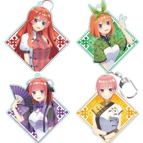 Anime Go-Toubun no Hanayome Cheongsam Nakano Miku Acrylic Pendant Keychain The Quintessential Quintuplet Itabag Keyring Toy